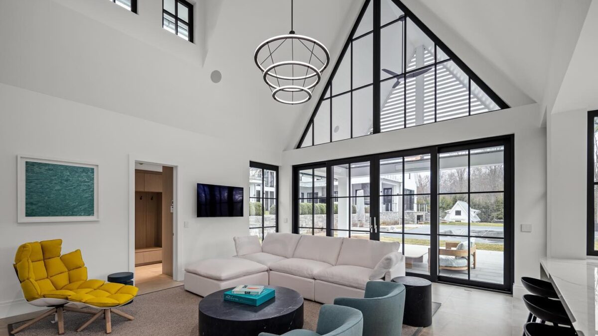 modern pool house